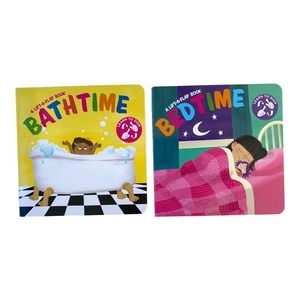 Set of 2 Bathtime & Bedtime Board Books Children’s Sign Language Book Set